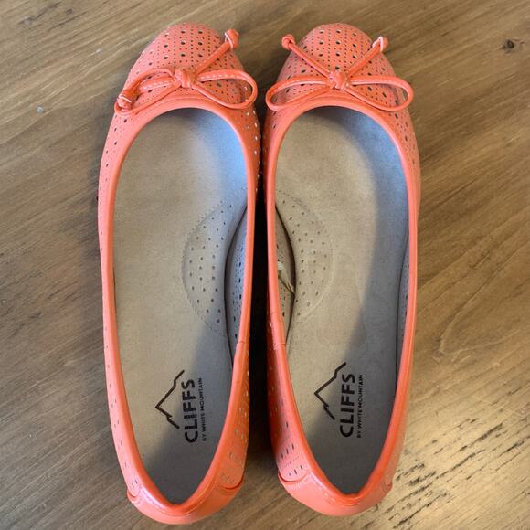 Cliffs White Mountain Womens Sz 8W Shoes Cheryl Tangerine Ballet Flats Summer - Picture 12 of 13
